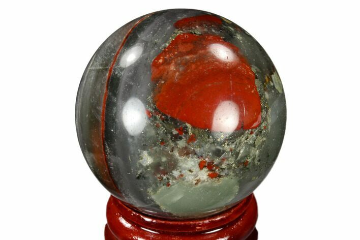Polished Bloodstone (Heliotrope) Sphere #116183